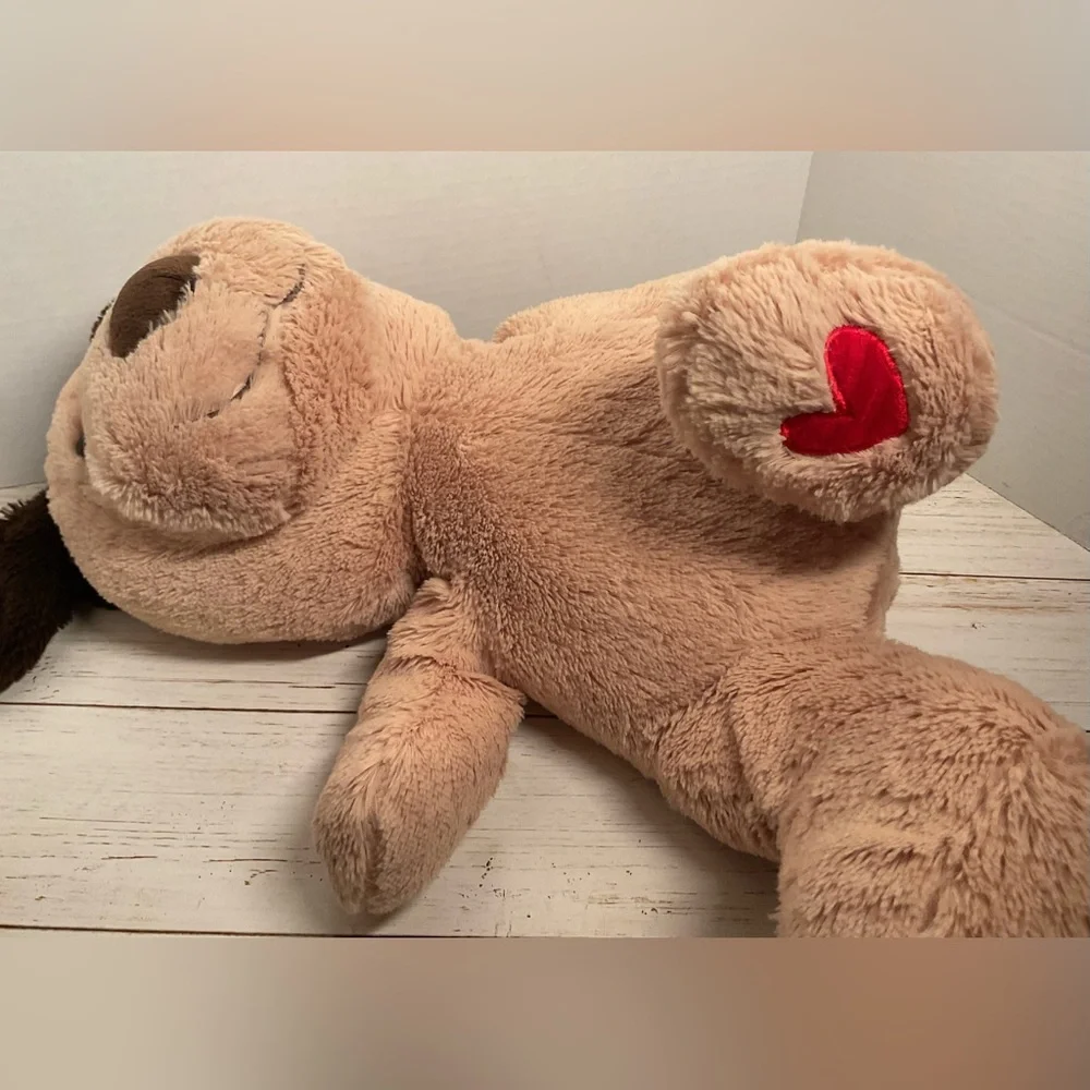 Dan Dee Collectors Choice Plush Tan Puppy Dog With Brown Spots And Heart On Paw